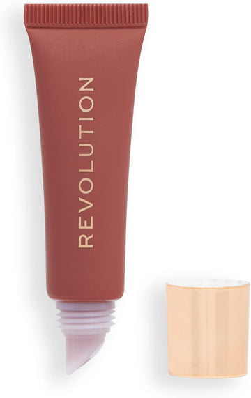 Makeup Revolution, Juicy Peptide Lip Balm, Hydrating Lip Balm With Sheer Colour, Infused With Vitamin E & Peptides, Nude Latte, 8Ml