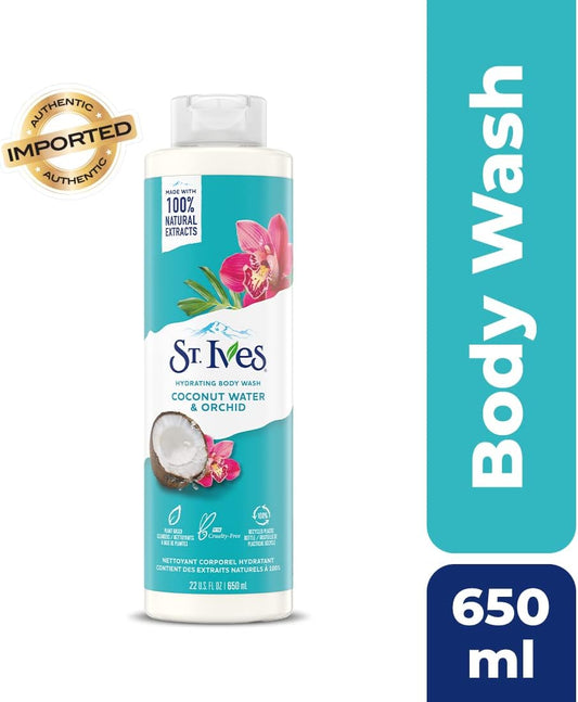St. Ives Hydrating Body Wash, Coconut Water And Orchid (650Ml) Made With 100% Natural Extracts