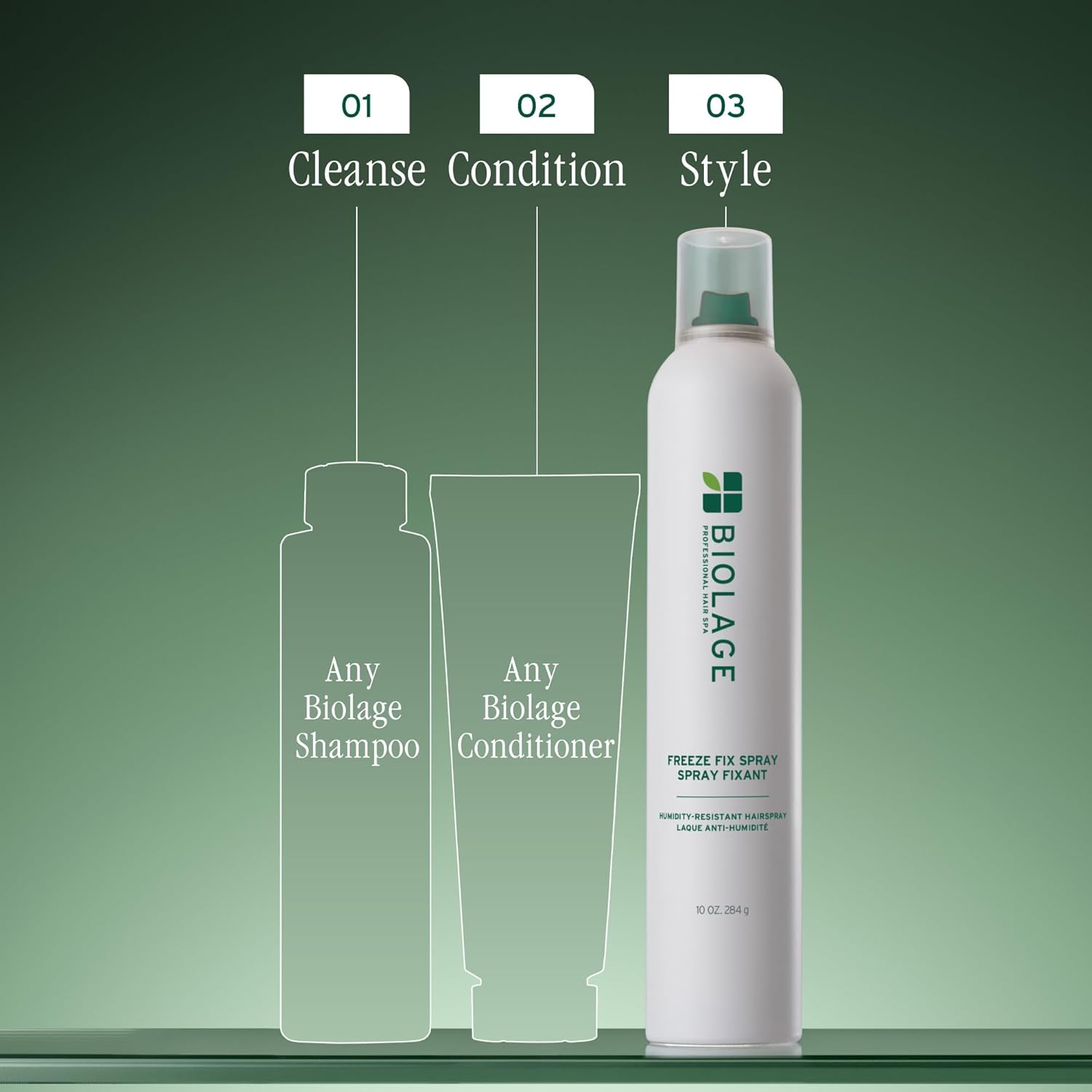 Biolage-Freeze Fix - Humidity-Resistant Fast-Drying Anti-Frizz Hairspray, Long-Lasting Strong Hold, For All Hair Types, Vegan & Paraben-Free