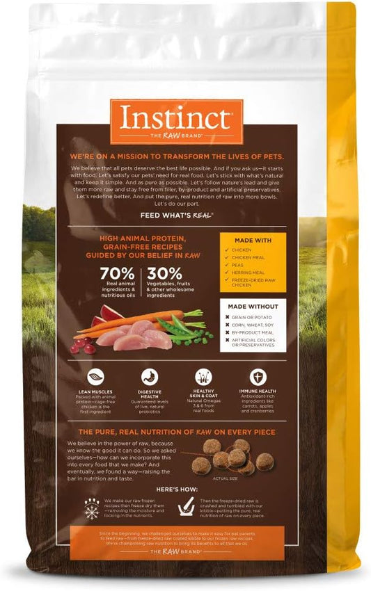 Instinct Grain Free Dry Dog Food, Original Raw Coated Real Chicken Natural High Protein Dog Food, 22.5 lb. Bag