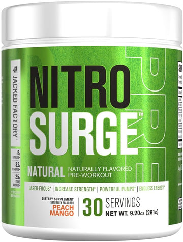Jacked Factory Nitrosurge Naturally Flavored Pre Workout Supplement -
