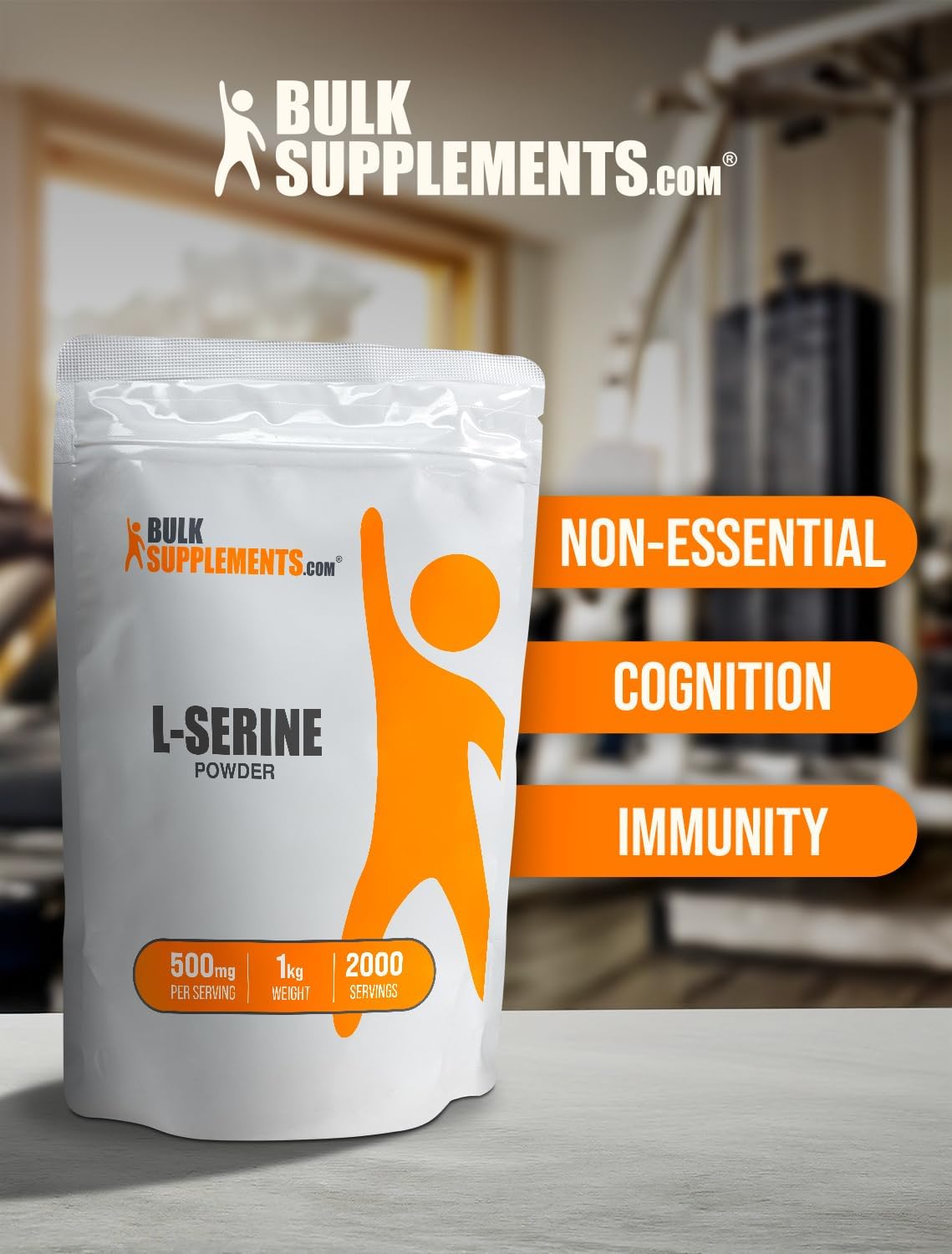 BulkSupplements.com L-Serine Powder - Serine Supplement, L-Serine 500mg - Amino Acid Supplement for Immune Support - Gluten Free, 500mg per Serving, 1kg (2.2 lbs) (Pack of 1) : Health & Household