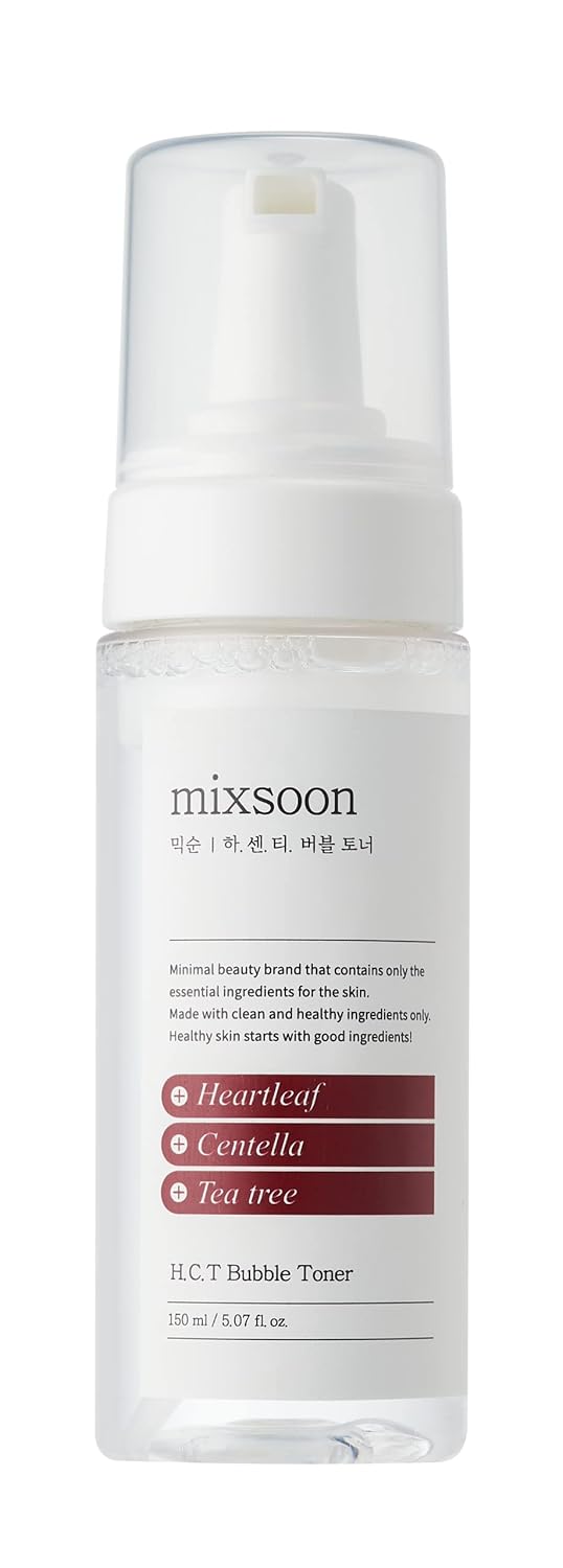 Mixsoon H.C.T. Bubble Toner 150Ml / 5.1 Fl.Oz | Facial Moisturizer For Dry, Sensitive Skin | Heartleaf, Centella Asiatica, Tea Tree For Soothing