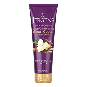 Jergens Shea And Cocoa Whipped Body Butter Lotion, Tone Enriching Hand And Body Lotion For Dry Skin, With Vitamins B3 & E, 8.5 Oz