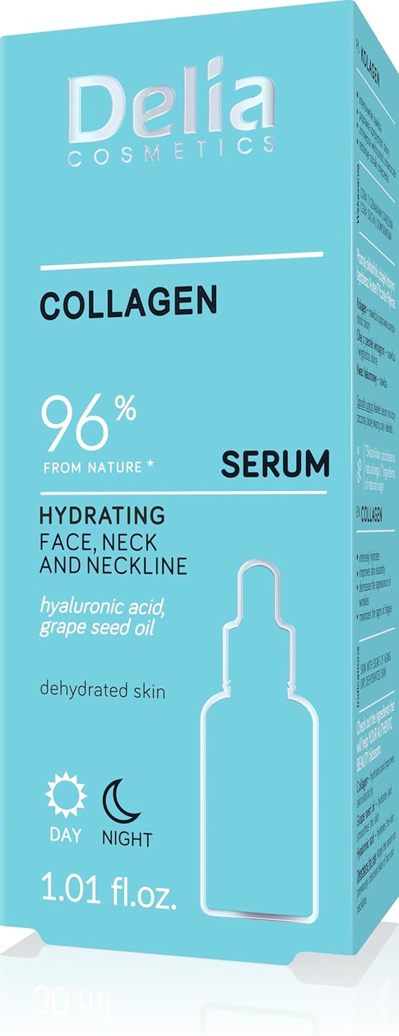 Delia Cosmetics - Moisturising Serum - Collagen - Dry, Dehydrated Skin - Reduces Wrinkles. Improves Elasticity - Moisturised, Fresh Skin - 30Ml