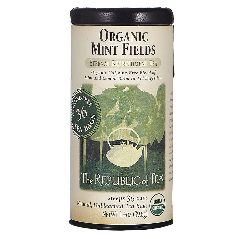 The Republic Of Tea, Organic Herbal Mint Fields Tea, 36 Tea Bag Tin