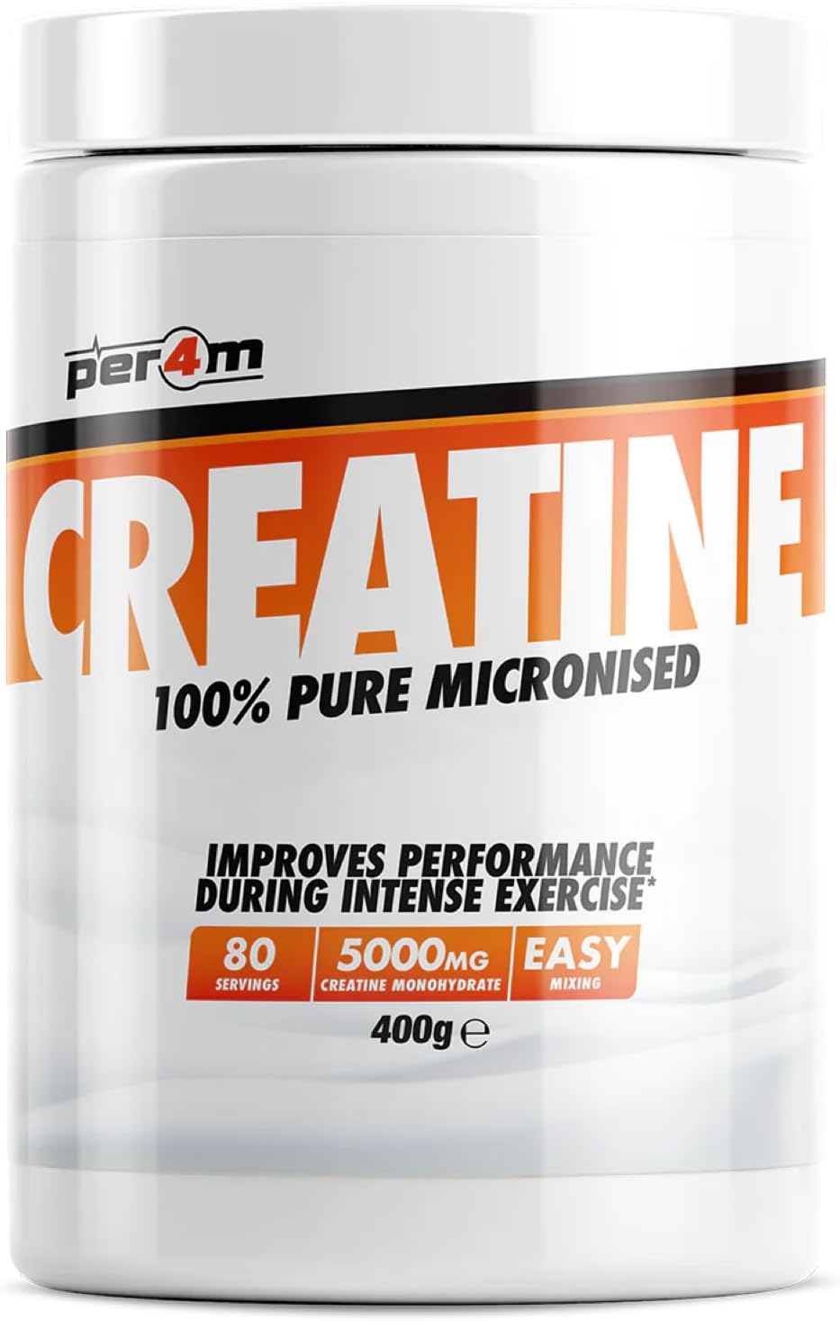 Per4M Creatine Powder | 80 Servings Of 100% Pure Micronised Creatine Monohydrate | Unflavoured 400G