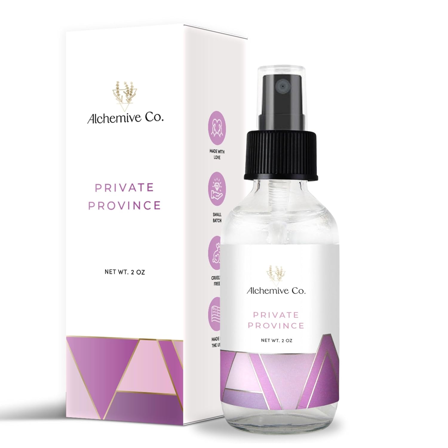 Private Province Organic Feminine Refreshing Spray | Intimate Deodorant & Freshening Mist with Geranium & Lavender Scents - 2 oz Bottle