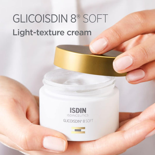 ISDIN Isdinceutics Glicoisdin 8 Soft Facial Cream (50g) | Facial cream with peeling effect, exfoliates the surface of the skin and helps to smooth its texture