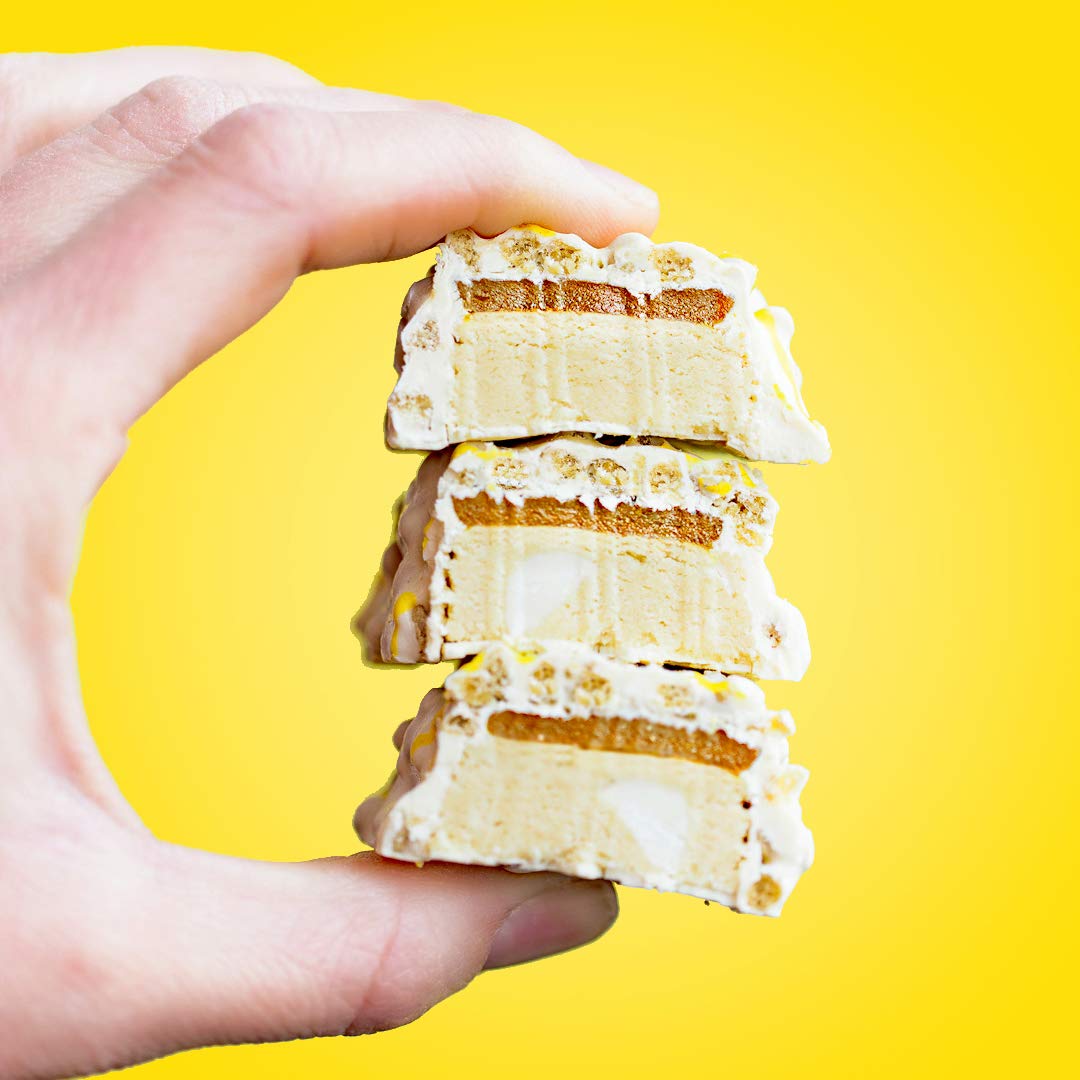 FITCRUNCH Snack Size Protein Bars, Designed by Robert Irvine, 6-Layer Baked Bar, 3g of Sugar & Soft Cake Core (9 Bars, Lemon Cake) : Health & Household