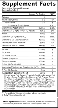 G Fuel Blue Beetle Energy Powder, Sugar Free, Clean Caffeine Focus Supplement, Water Mix, Tamarind Agua Fresca Flavor, Focus Amino, Vitamin + Antioxidants Blend - 9.9 oz (40 Servings) : Health & Household