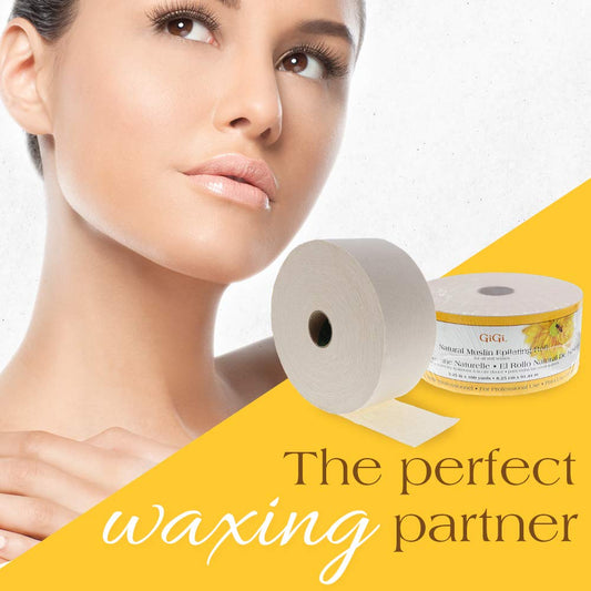 Gigi Epilating Muslin Roll – Wax Strips For Hair Removal, Natural Muslin Wax Roll For Face & Body, 3.25-Inch X 100 Yards