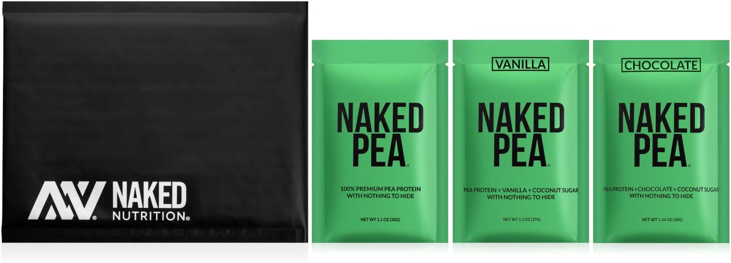 NAKED Vegan Sample Pack Pea, Chocolate Pea, and Vanilla Pea : Health & Household