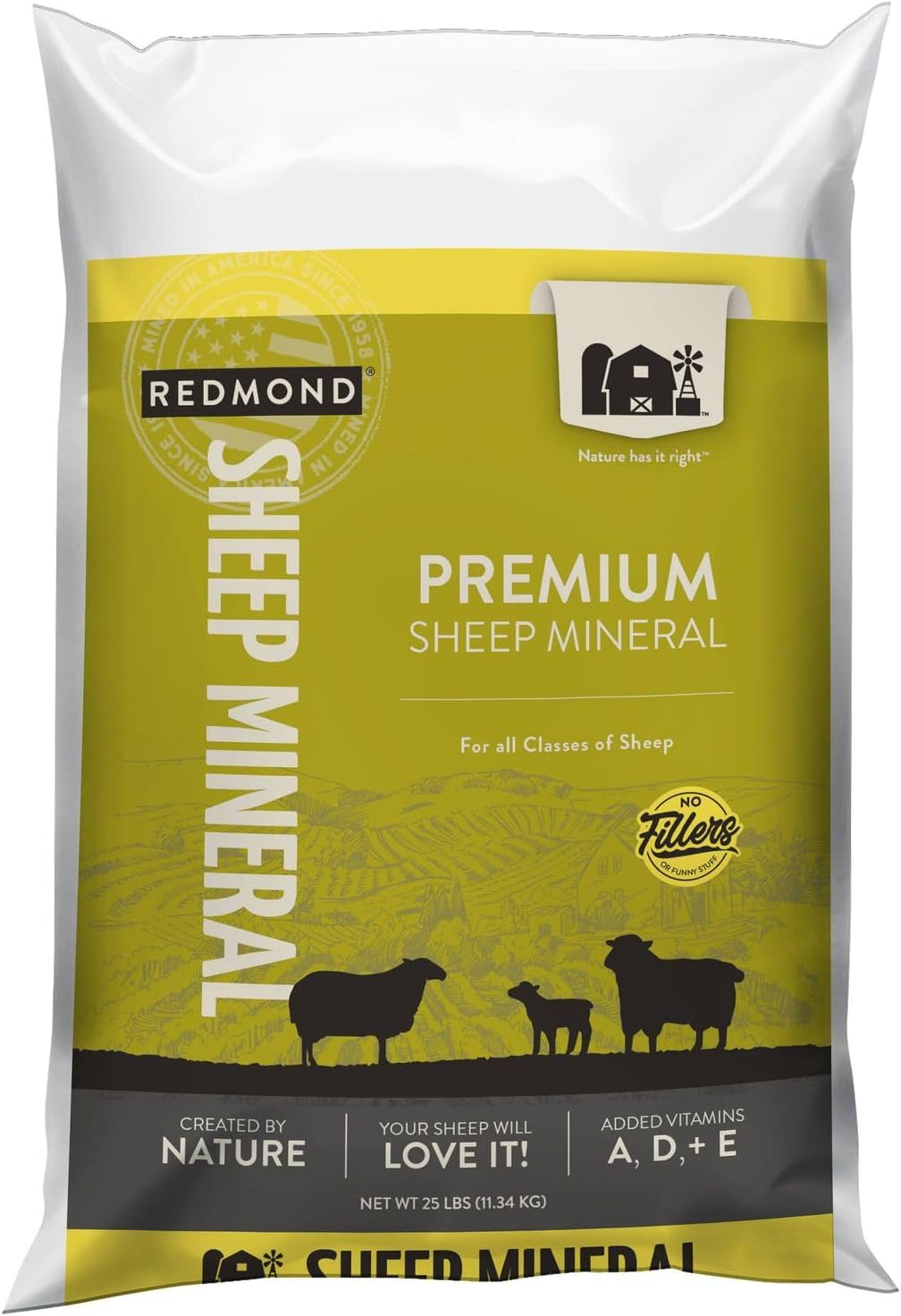 Redmond All Natural Sheep Mineral Supplement - Essential Trace Minerals For Overall Health And Growth Support - 5 Lbs