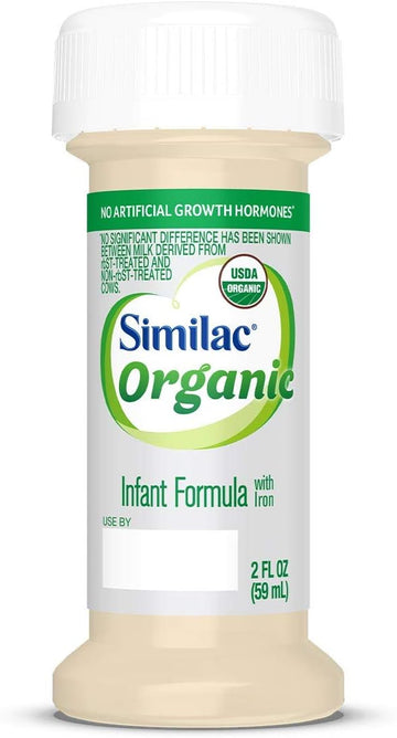 Similac Organic Infant Formula with Iron, Ready to Feed, 2 Fl Oz (Pack of 48)