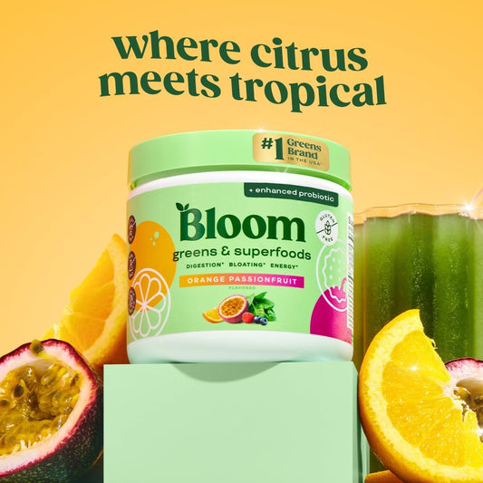 Bloom Nutrition Superfood Greens Powder, Digestive Enzymes With Probiotics And Prebiotics, Gut Health, Bloating Relief For Women, Chlorella, Green Juice Mix With Beet Root Powder, 30 Svg, Coconut