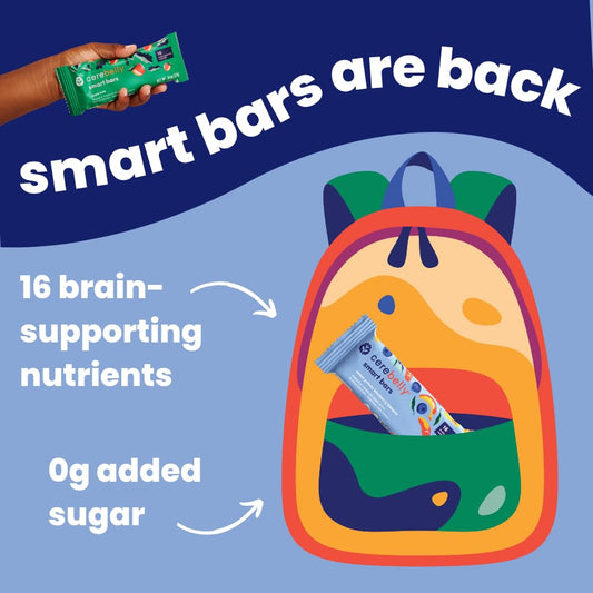 Cerebelly Toddler Snack Bars – Organic Carrot Date Smart Bars (Pack of 30), Healthy Snack Bars for Kids - 16 Brain-supporting Nutrients, Made with Gluten Free Ingredients, Nut Free, No Added Sugar