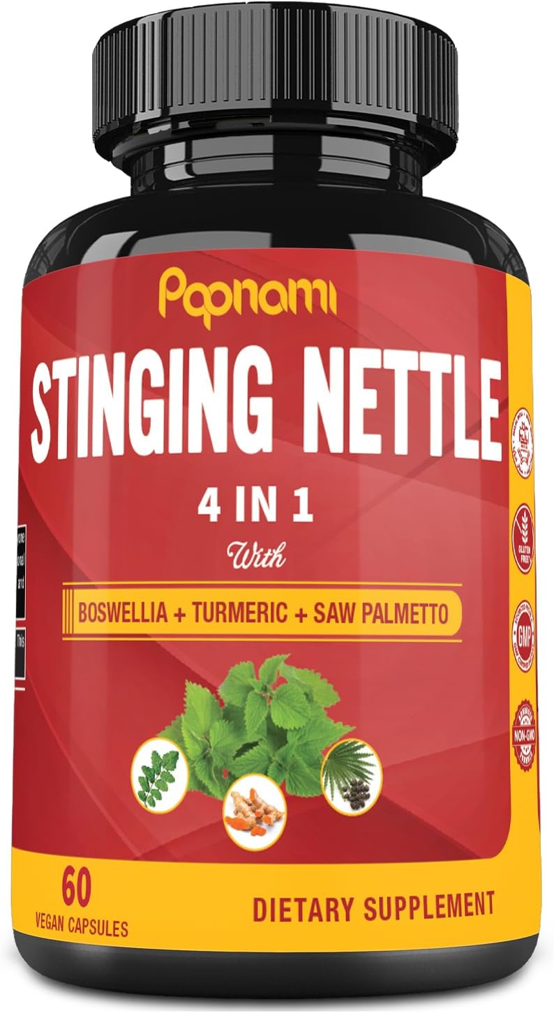 Stinging Nettle Extract Capsules With Boswellia, Turmeric & Saw Palmetto - 2 Month Supply For Joint, Body Management, Skin, Hair & Immunity