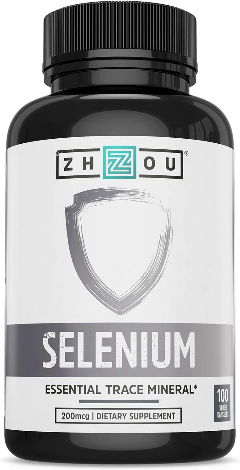 Zhou Selenium 200Mcg | For Thyroid, Prostate And Heart Health | Essential Trace Mineral With Superior Absorption | No Yeast | 100 Veg Caps