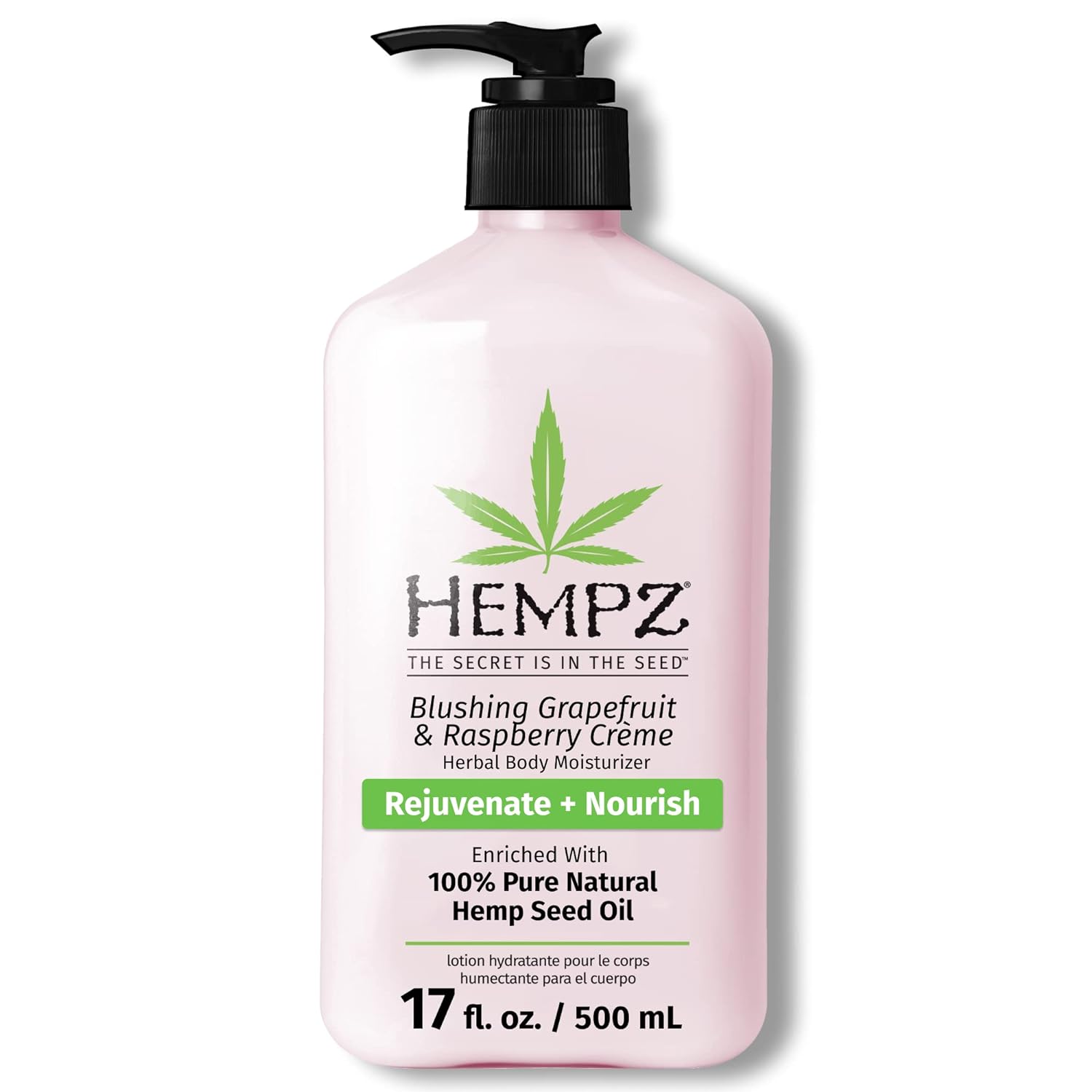 Hempz Body Lotion - Grapefruit & Raspberry Crème Daily Moisturizing Cream, Shea Butter Body Moisturizer - Skin Care Products, Hemp Seed Oil - Large