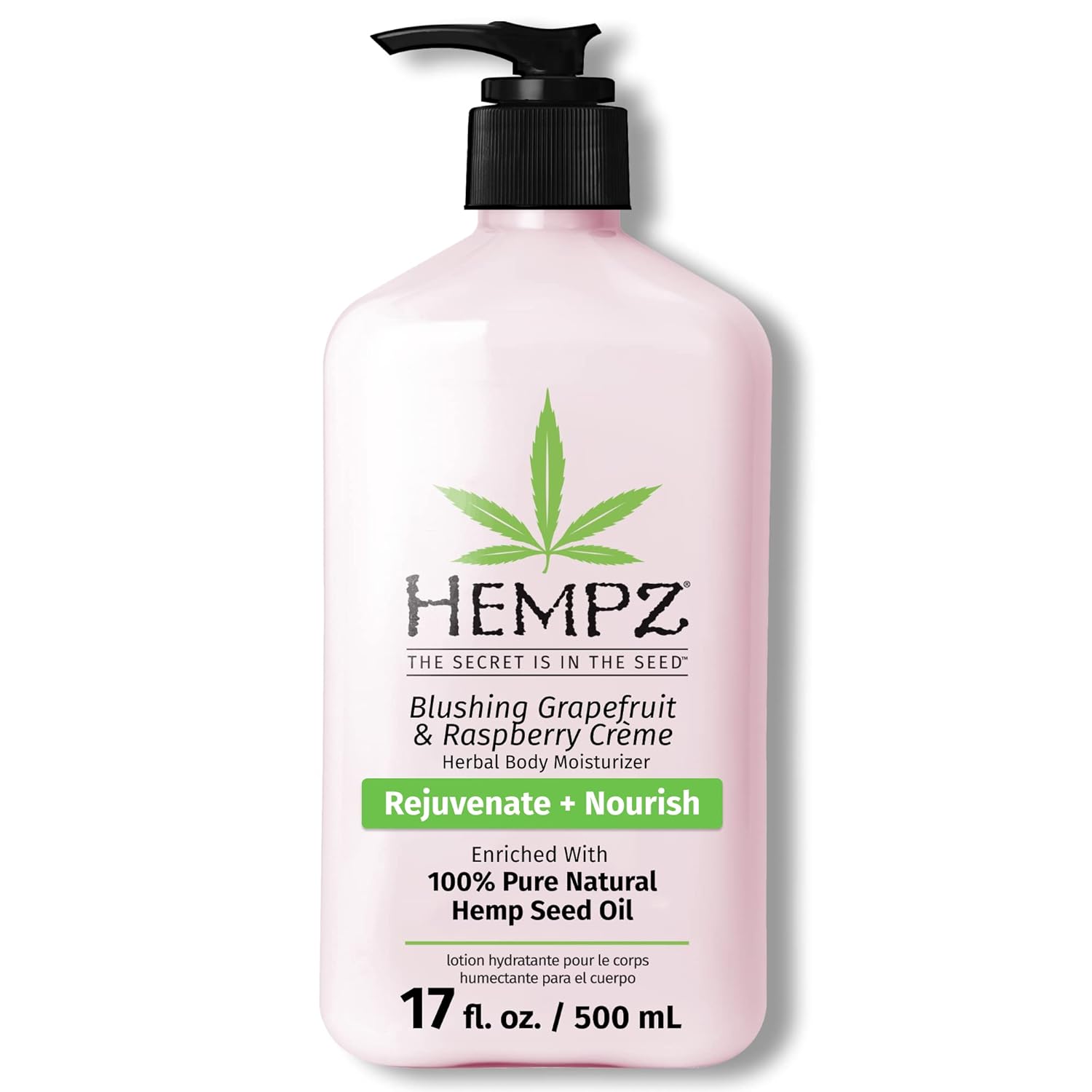 Hempz Body Lotion - Grapefruit & Raspberry Crème Daily Moisturizing Cream, Shea Butter Body Moisturizer - Skin Care Products, Hemp Seed Oil - Large