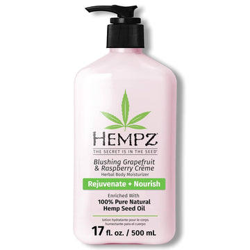 Hempz Body Lotion - Grapefruit & Raspberry Crème Daily Moisturizing Cream, Shea Butter Body Moisturizer - Skin Care Products, Hemp Seed Oil - Large