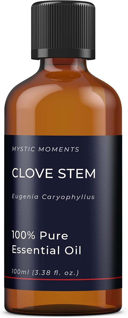 Mystic Moments | Clove Stem Essential Oil 100Ml - Pure & Natural Oil For Diffusers, Aromatherapy & Massage Blends Vegan Gmo Free