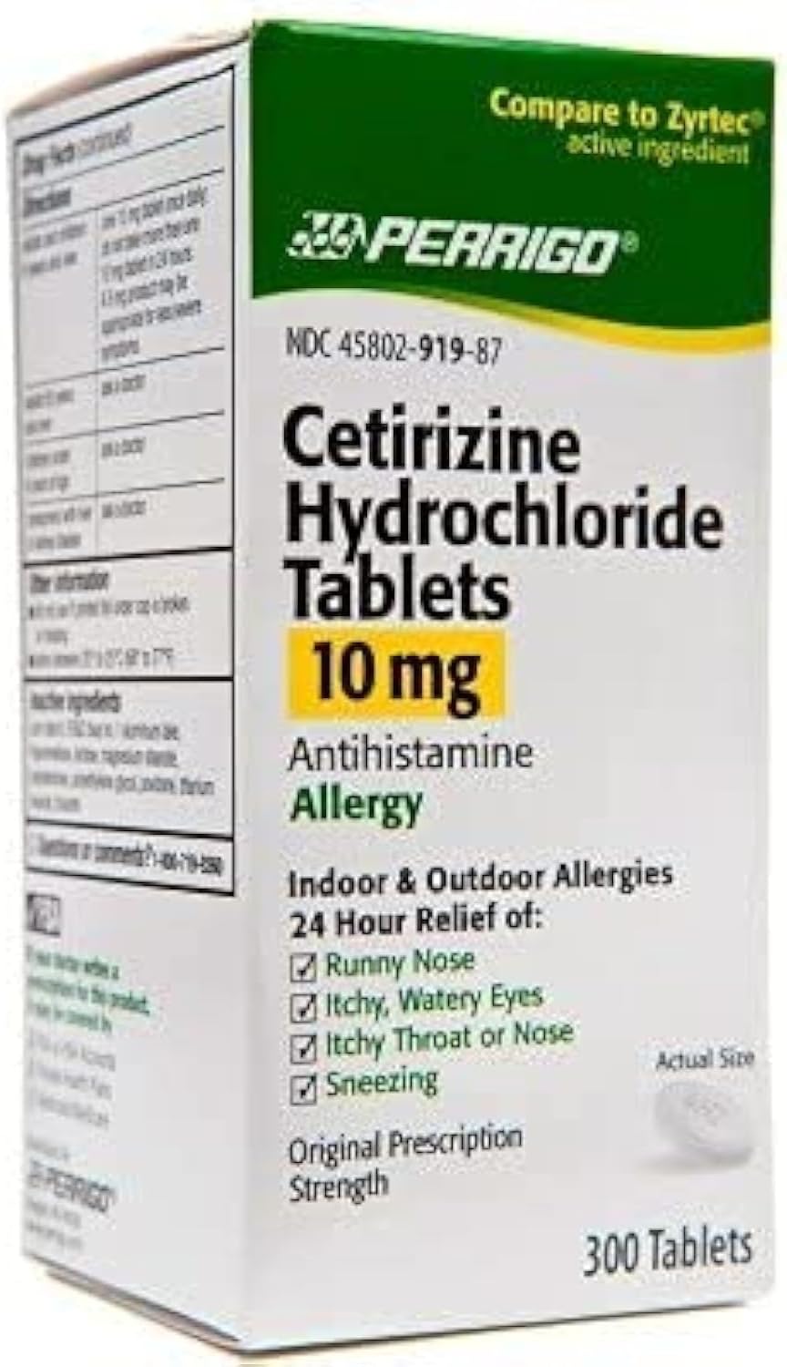 Perrigo Cetirizine Hydrochloride Tablets 10Mg, 300-Count : Health & Household