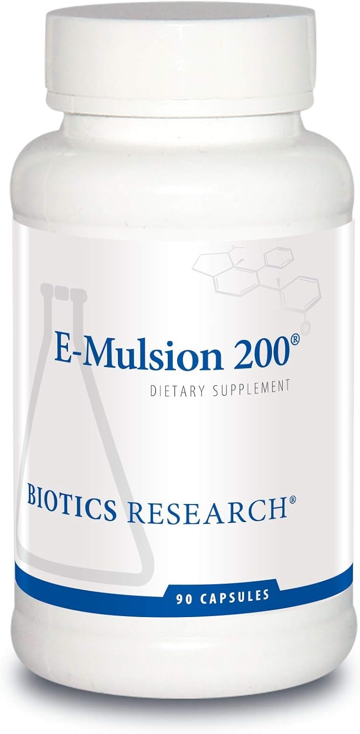 Biotics Research E-Mulsion 200?? Emulsified, Enhanced Absorption, Vitamin E, Mixed Tocopherols, Antioxidant, Cardiovascular Health, Immune Support 90 caps