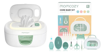 Momcozy Baby Wipe Warmer + Momcozy Core Baby Kit, Baby Essential Kit For Grooming & Health & Cleansing Care