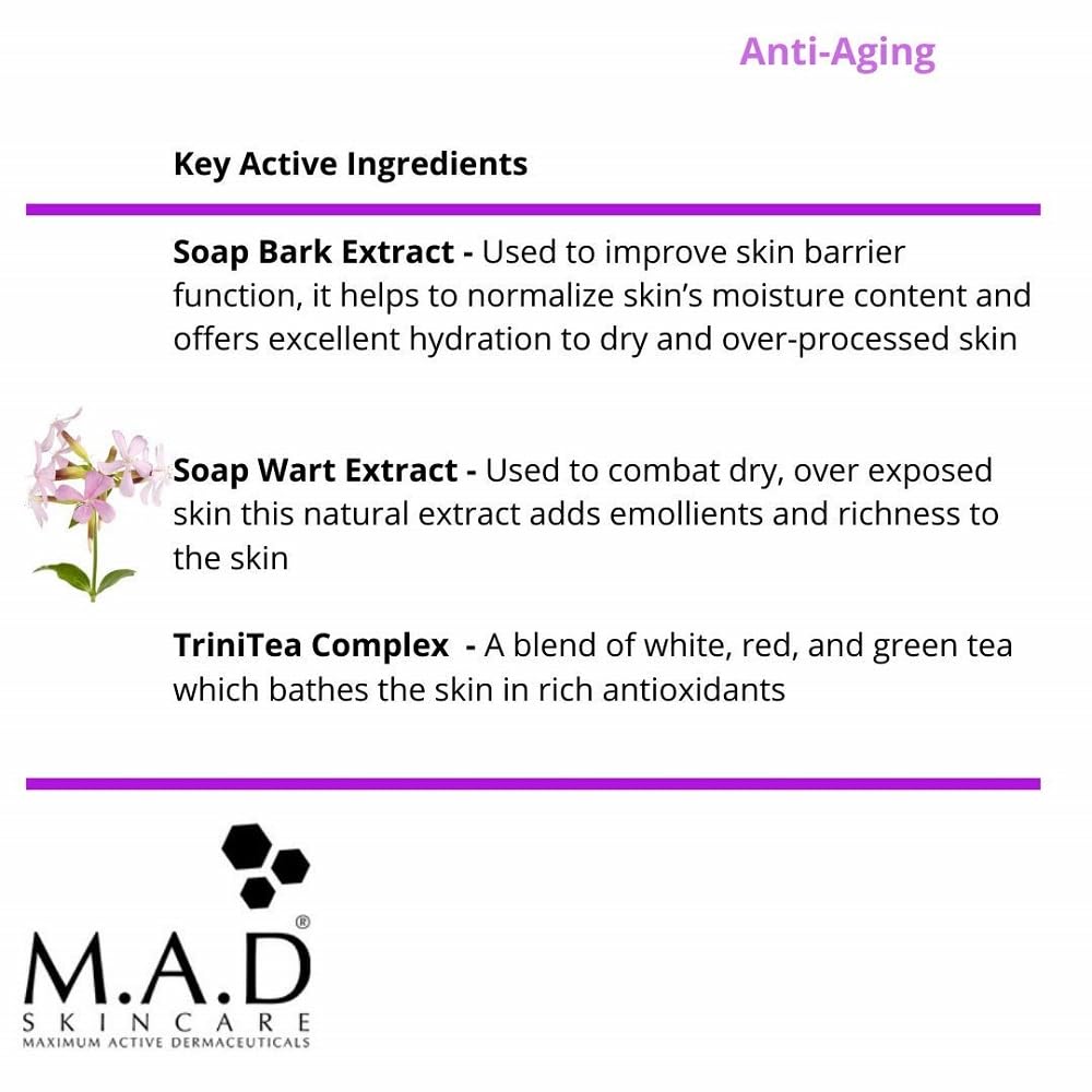 M.A.D Skincare Anti-Aging Nourishing Cleansing Lotion - Non-Drying, Gentle Cleansing : Beauty & Personal Care