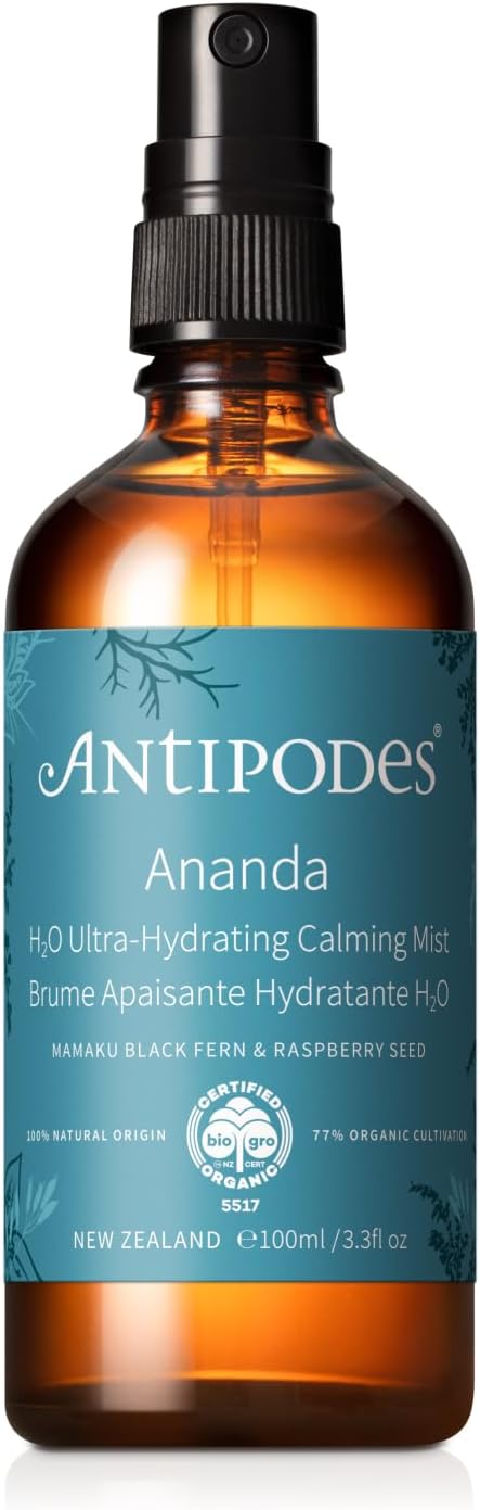Ananda H2O Ultra-Hydrating Calming Mist For Sensitive Skin – Organic Skincare – Dermatologically Approved – Sensitive Skin, Dehydrated Skin & Dry Skin – 100Ml