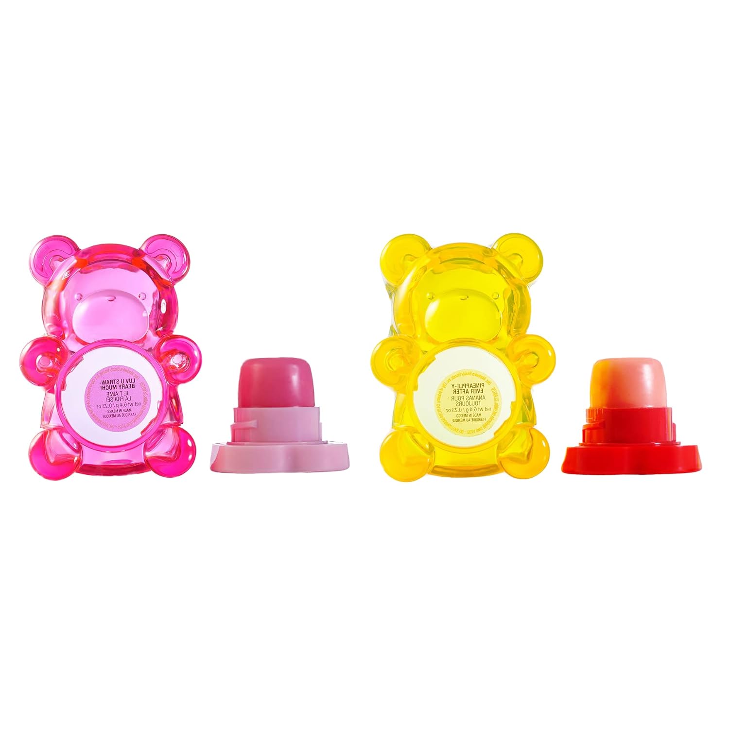 Lip Smacker BFF Sugar Bear Lip Balm Duo- Pink & Yellow Luv U Straw-Beary Much! / Pineapple-y Ever After : Beauty & Personal Care