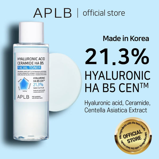 Aplb Hyaluronic Acid Ceramide Ha B5 Facial Toner | Hyaluronic Ha B5 Cen™ 21.3% 5.41 Fl.Oz/Korean Skincare, Replenishing Moisture, Revitalize For Gentle And Improve Skin Texture