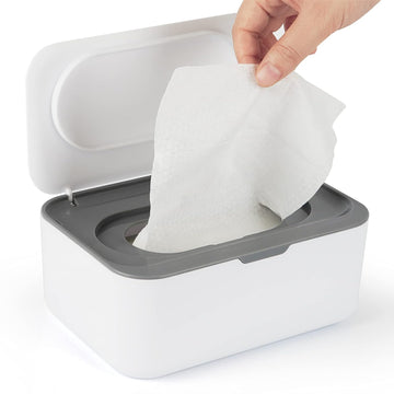 Baby Wipes Dispenser, Wipes Case Baby Wipe Holder Keeps Wipes Fresh, Non-Slip, Easy Open & Close (Gray)