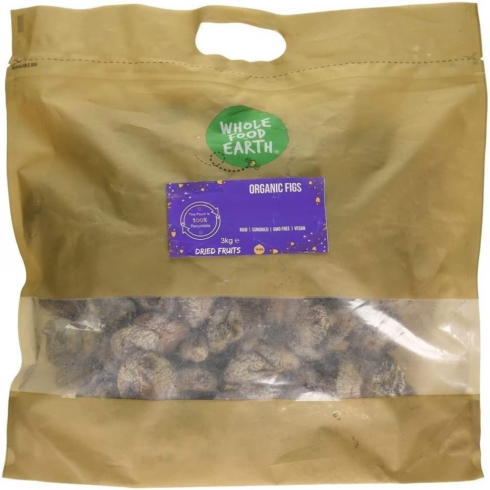 Wholefood Earth Organic Dried Figs – 250G | Raw | Sundried | Gmo Free | Vegan | High Fibre | Certified Organic