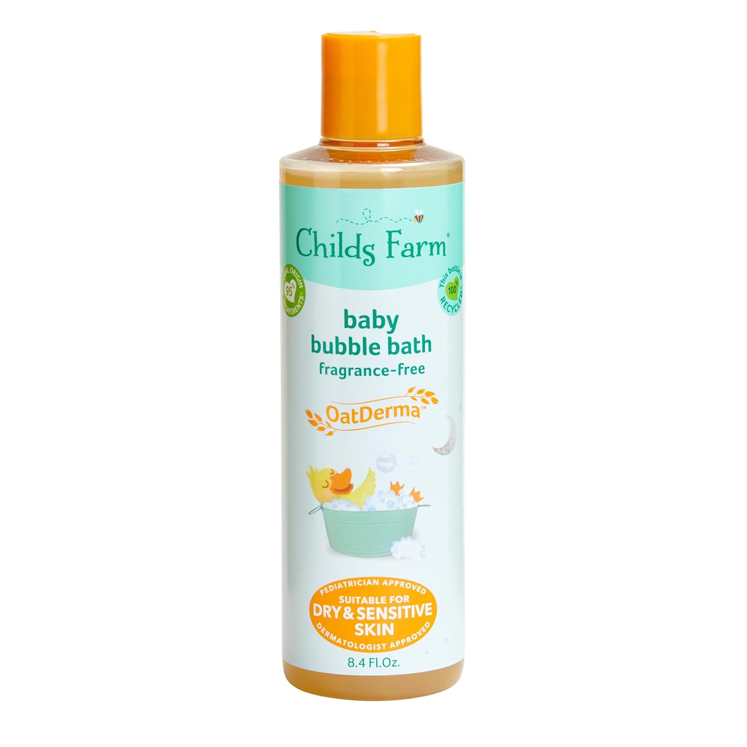 Childs Farm, Oatderma Bubble Bath, Fragrance-Free, Gently Cleanses And Soothes, Suitable For Newborns With Dry, Sensitive Skin, 8.4 Fl Oz