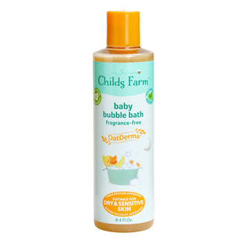 Childs Farm, Oatderma Bubble Bath, Fragrance-Free, Gently Cleanses And Soothes, Suitable For Newborns With Dry, Sensitive Skin, 8.4 Fl Oz