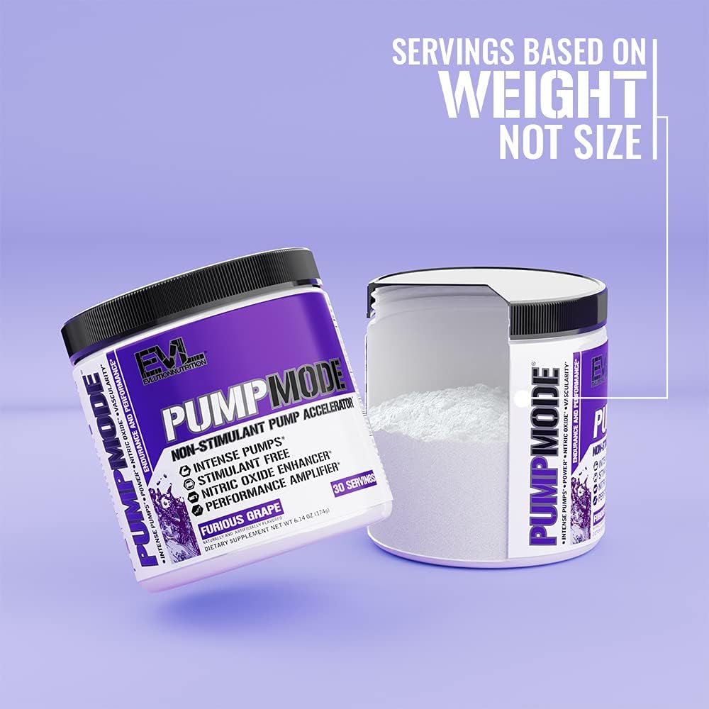 Evl Pumpmode Nitric Oxide Supplement - Nitric Oxide Booster Pump Pre Workout Powder With Glycerol And Betaine For Muscle Recovery Growth And Endurance - Stim Free Pre Workout Drink (Blue Raz) : Health & Household