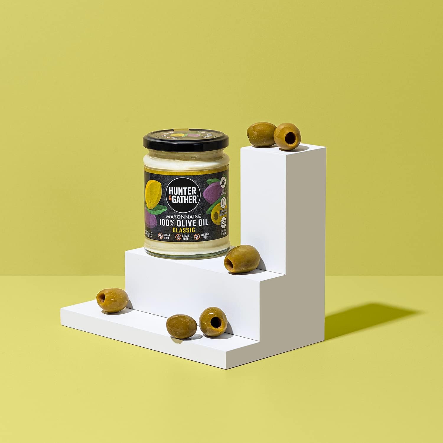 Hunter & Gather Olive and Lemon Olive Oil Mayonnaise 250g | Seed Oil Free I Made with Olive Oil & British Free Range Egg Yolk | Paleo, Keto, Sugar and Gluten Free Olive Oil Mayo : Amazon.co.uk: Grocery