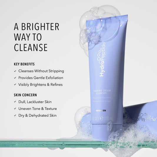 Hydropeptide Exfoliating Cleanser, Energizing Renewal. Gentle Exfoliation & Collagen Promoting Peptide Face Wash, 6.76 Ounce