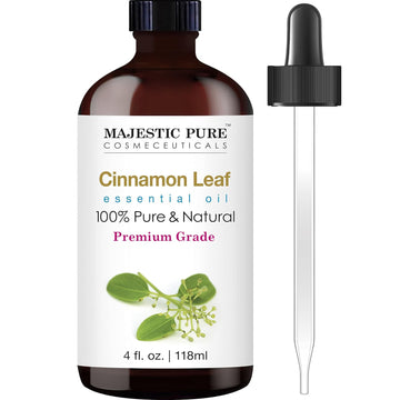 MAJESTIC PURE Cinnamon Essential Oil, Premium Grade, Pure and Natural Premium Quality Oil, 4 Fl Oz