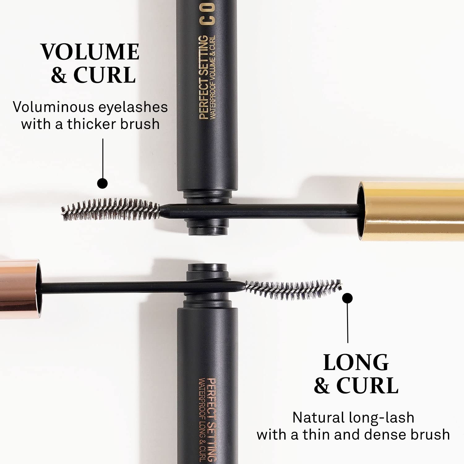 Cosnori Perfect Setting Waterproof Mascara Long & Curl - Lengthening Fiber Mascara Black – Natural Lash Extension – Waterproof, Smudge Proof, Clump Free – Irritation Free Tested, 0.24 Fl.Oz