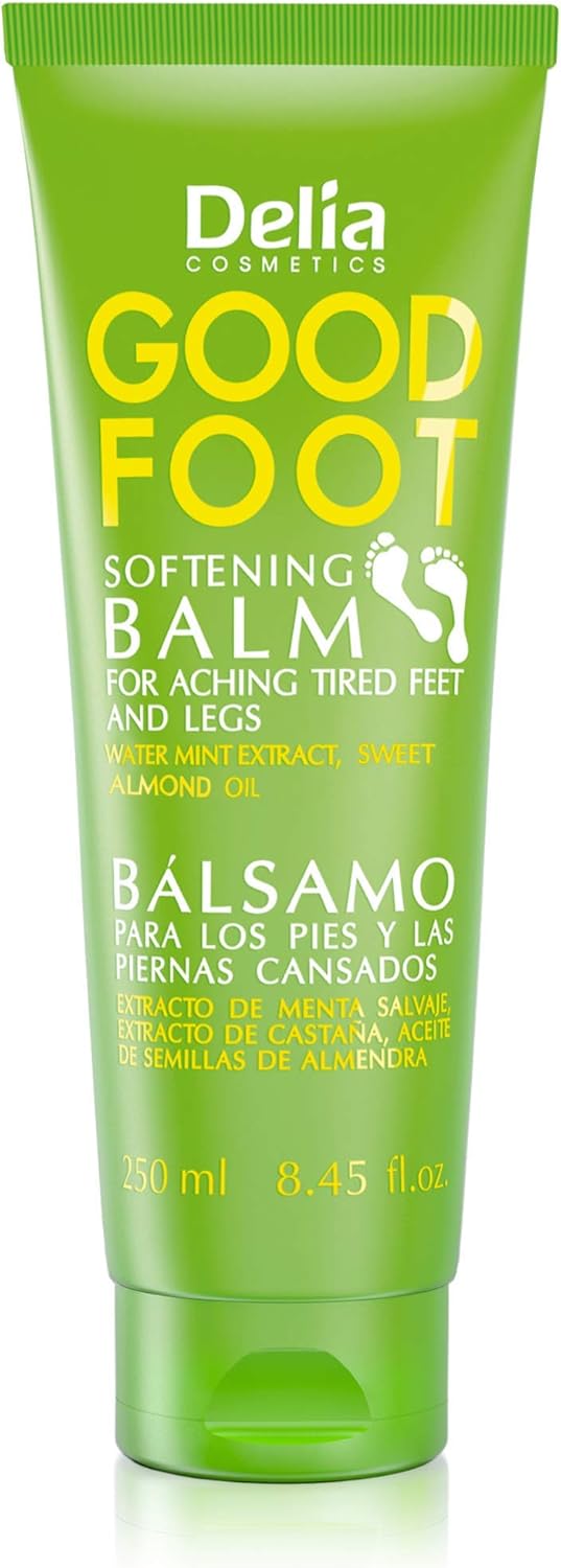 Delia Cosmetics - Good Foot Balm - Softening Cream for Heavy & Tired Feet & Legs - Water Mint Extract & Sweet Almond Oil - Eliminates Swelling - 250ml : Amazon.co.uk: Beauty