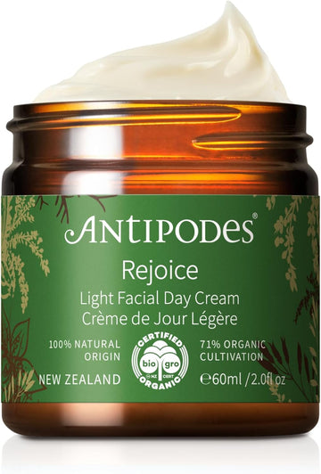 Rejoice Light Facial Day Cream – Gentle Organic Moisturiser & Vegan Face Cream – Collagen Boosting With Hydrating Avocado Oil – Combination, Dry Skin, Normal & Oily Skin – 60Ml