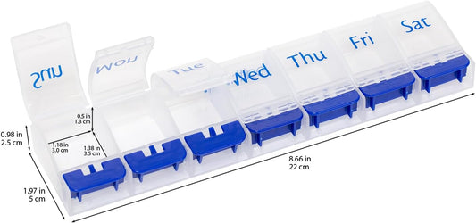 Healtha2Z® Pill Box | Easy To Open | Pill Case 7 Days | Medicine Organizer For Otc Medicine & Supplement