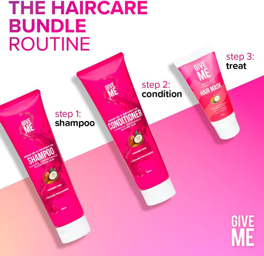 Give Me Cosmetics, Shampoo And Conditioner Sets, With Hair Mask, Aloe Vera & Coconut Oil, For Dry Damaged, Silicone, Sulphate & Paraben Free, Haircare Gift Set For Teenage Girls Women