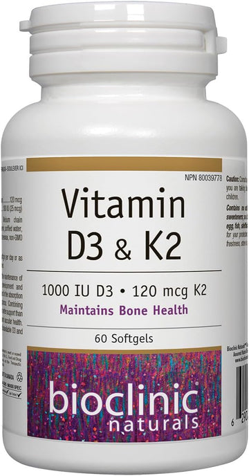 Bioclinic Naturals Vitamin D3 & K2 60 Gels