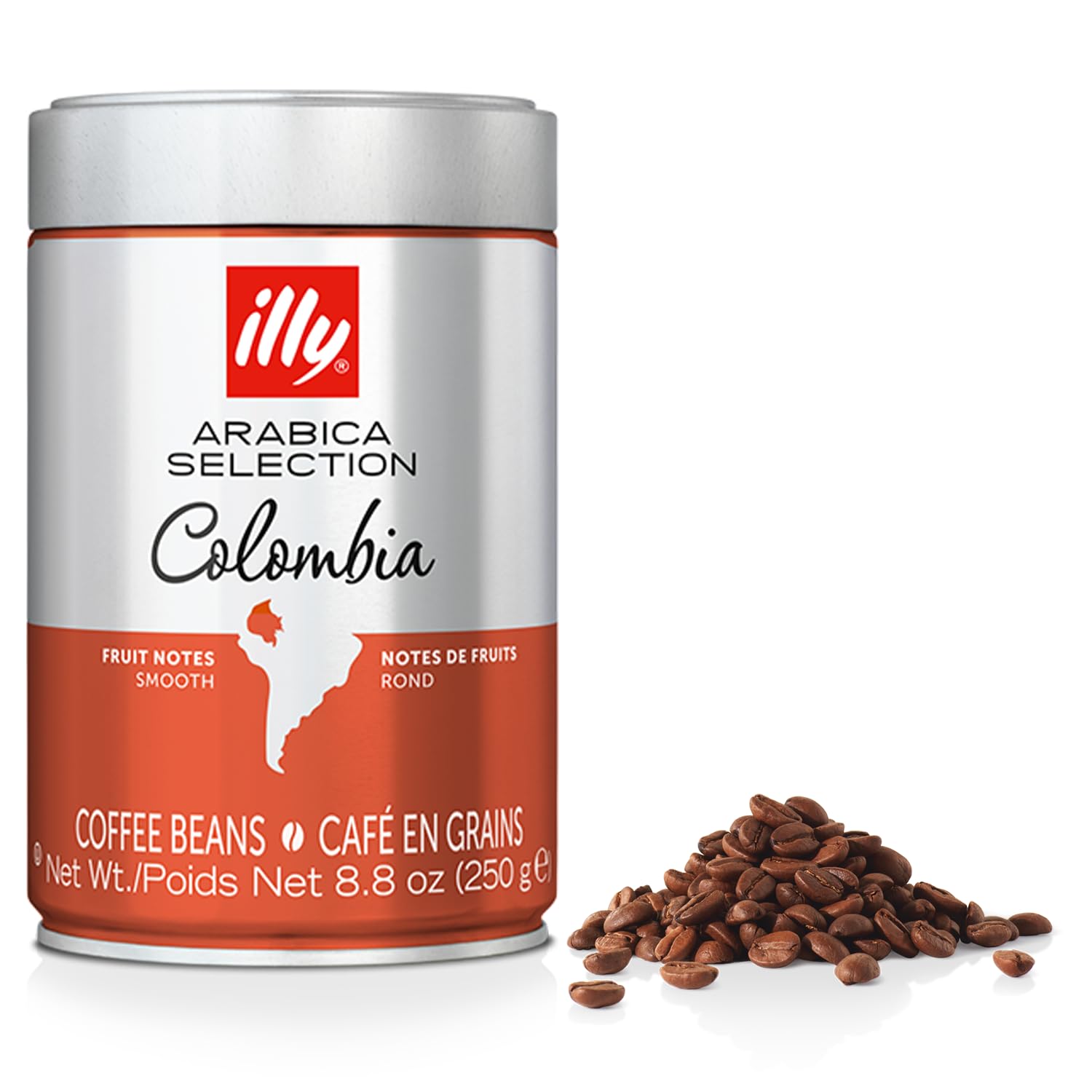 illy Whole Bean Coffee - Perfectly Roasted Whole Coffee Beans – Colombia Medium Roast – Smooth Taste, Notes of Fruit – Fruit Notes - 100% Arabica Coffee - No Preservatives – 8.8 Ounce