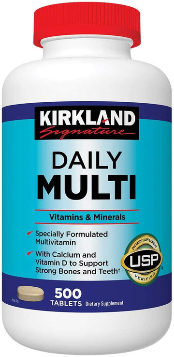 Kirkland Signature Daily Multi Vitamins & Minerals Tablets, 500-Count Bottle